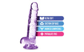 Naturally Yours 7 Inches Crystaline Realistic Dong With Balls Realistic Dildos